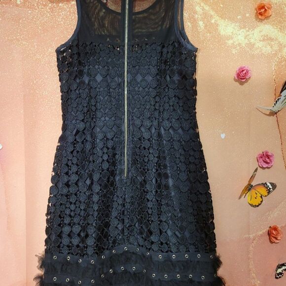 * * TRACY REESE Black crochet embroidered midi dress - Picture 7 of 11